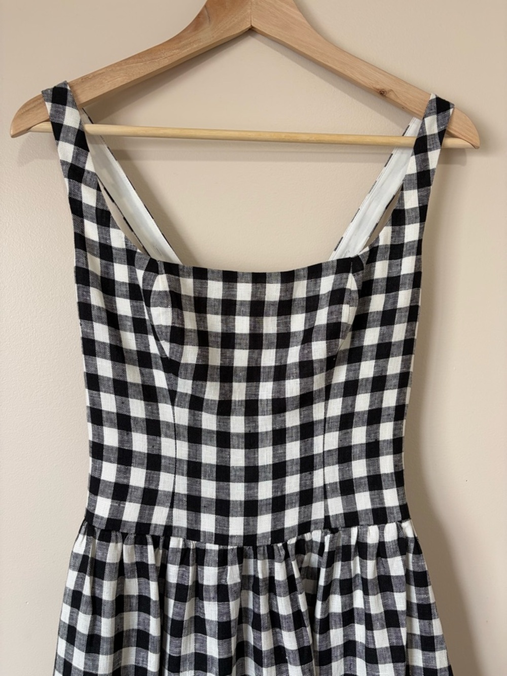 NEW Reformation Janu Midi Linen Dress Park Check Gingham | US 0 / UK 4 - Picture 11 of 15